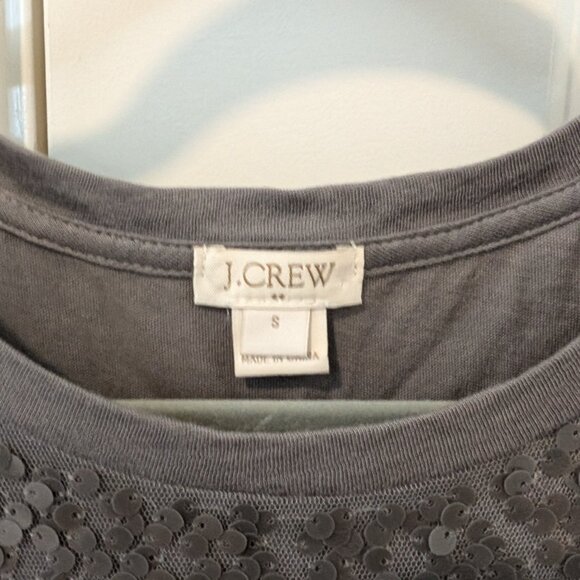 Grey Sequin J. CREW Top (Size S) - Picture 2 of 4